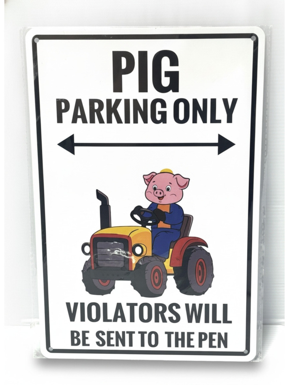 Pig Parking Only Violators Will Be Sent To The Pen Metal Sign Novelty Humor Wall